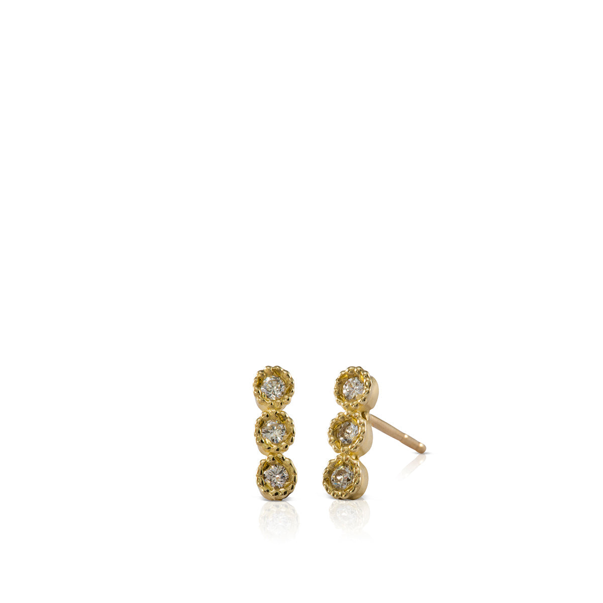 Gold studded diamond earrings