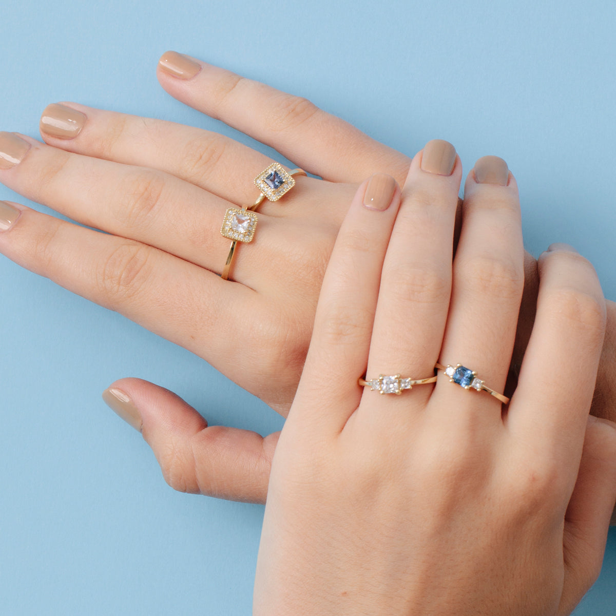 Princess cut laboratory diamond ring