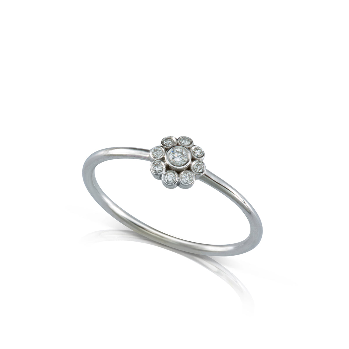 Delicate diamond flower ring