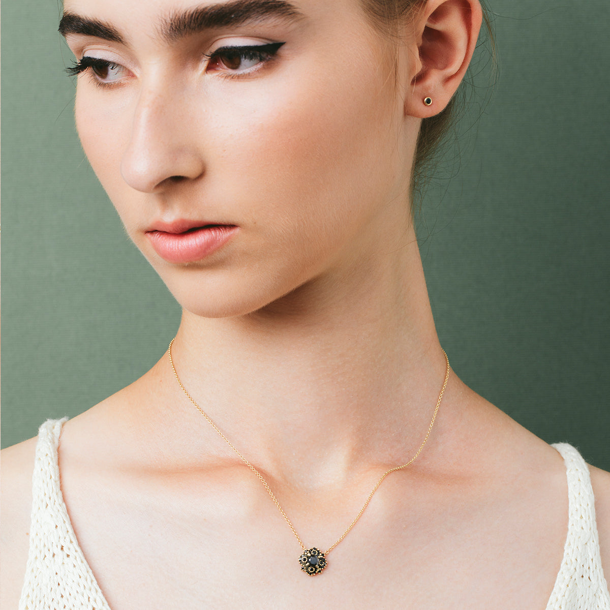 Impressive and special black diamond necklace