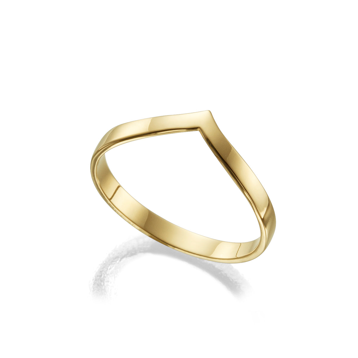 A gold ring in the shape of an arrow