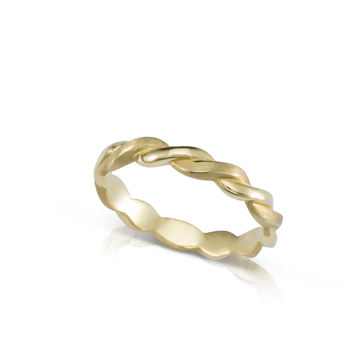 Braided gold ring / rope width 3 mm