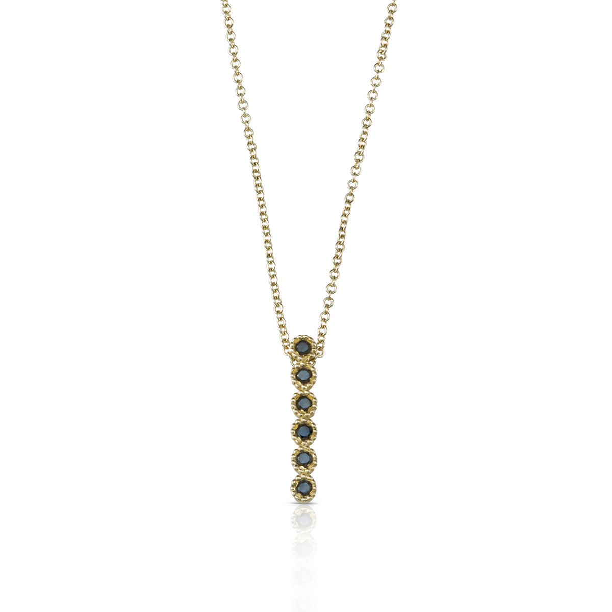 Gold necklace with black diamond pendant