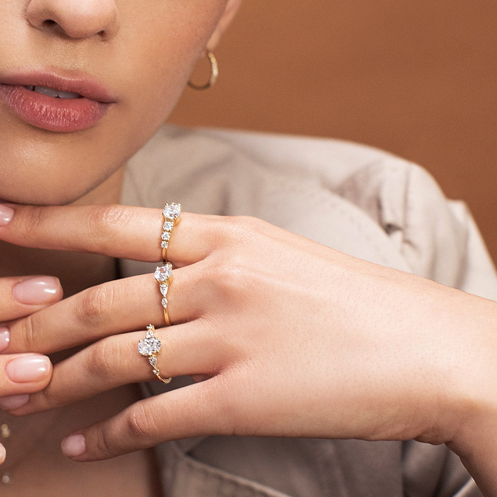 An impressive lab diamond ring with drop and marquise cuts