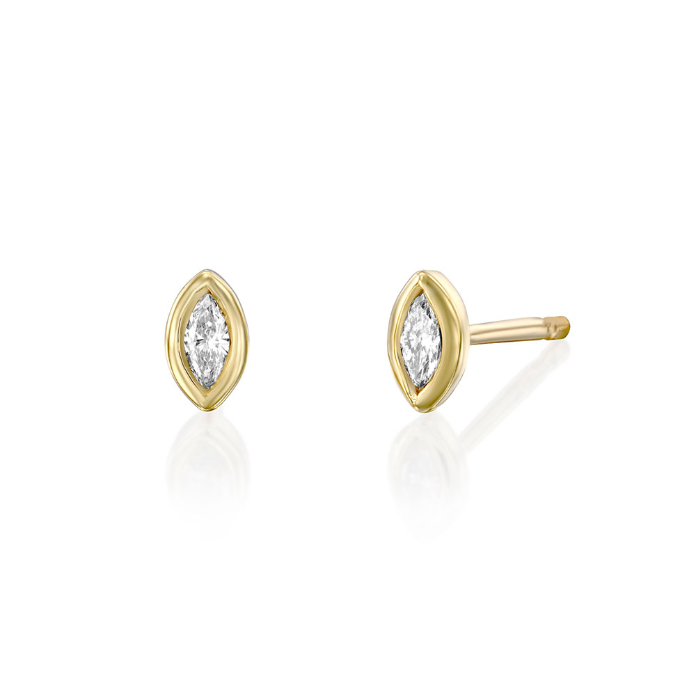 10-point marquise-cut diamond earrings (in glass setting)
