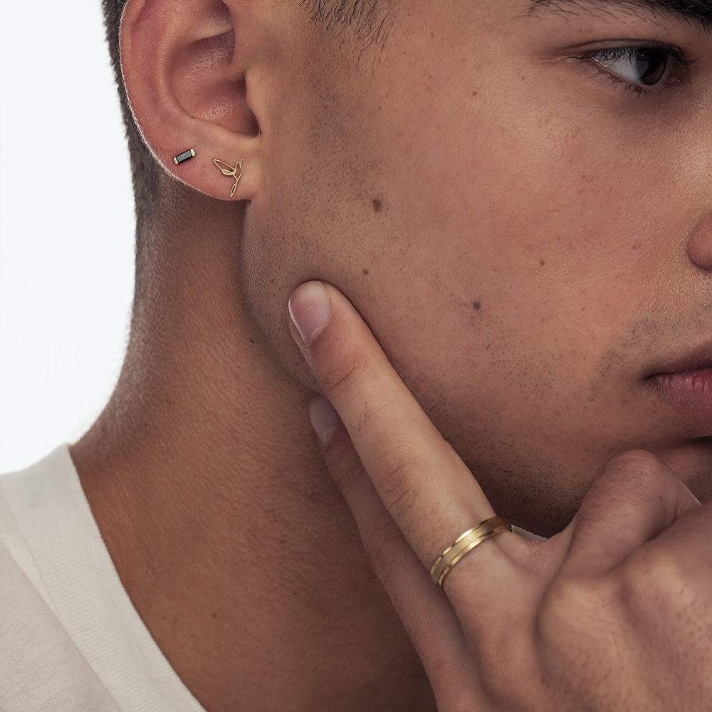 Gold attached bird outline earrings