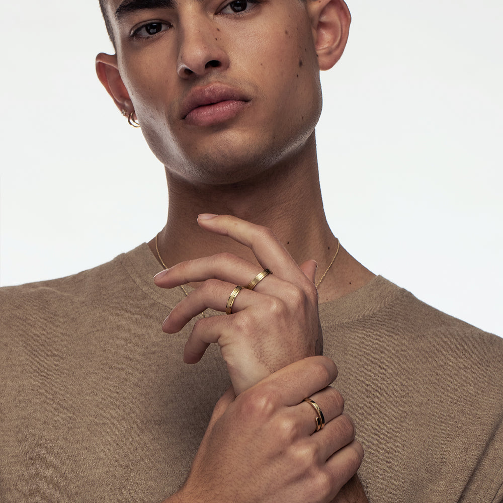 A special spring gold ring for men