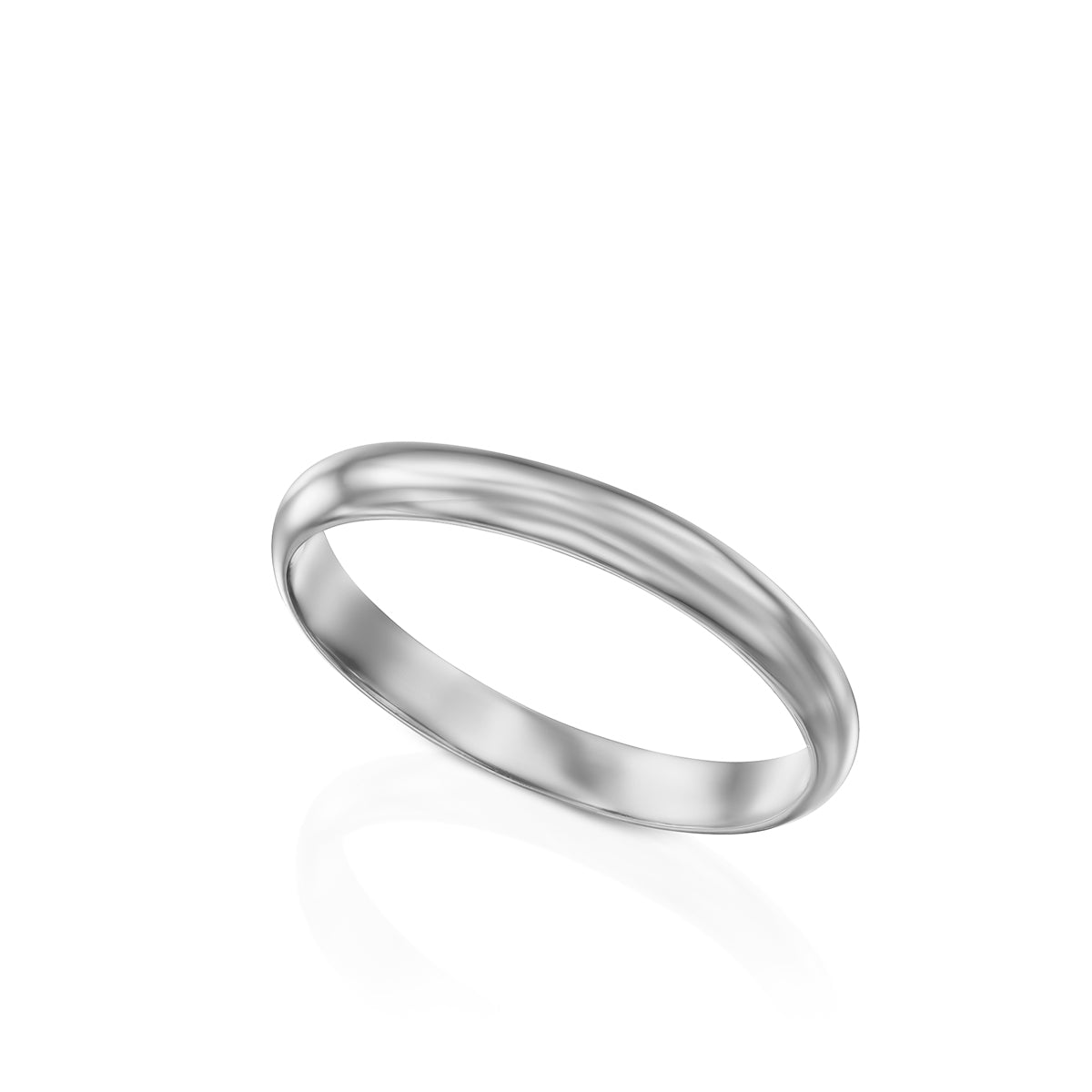 Semi-circular wedding ring 3 mm wide