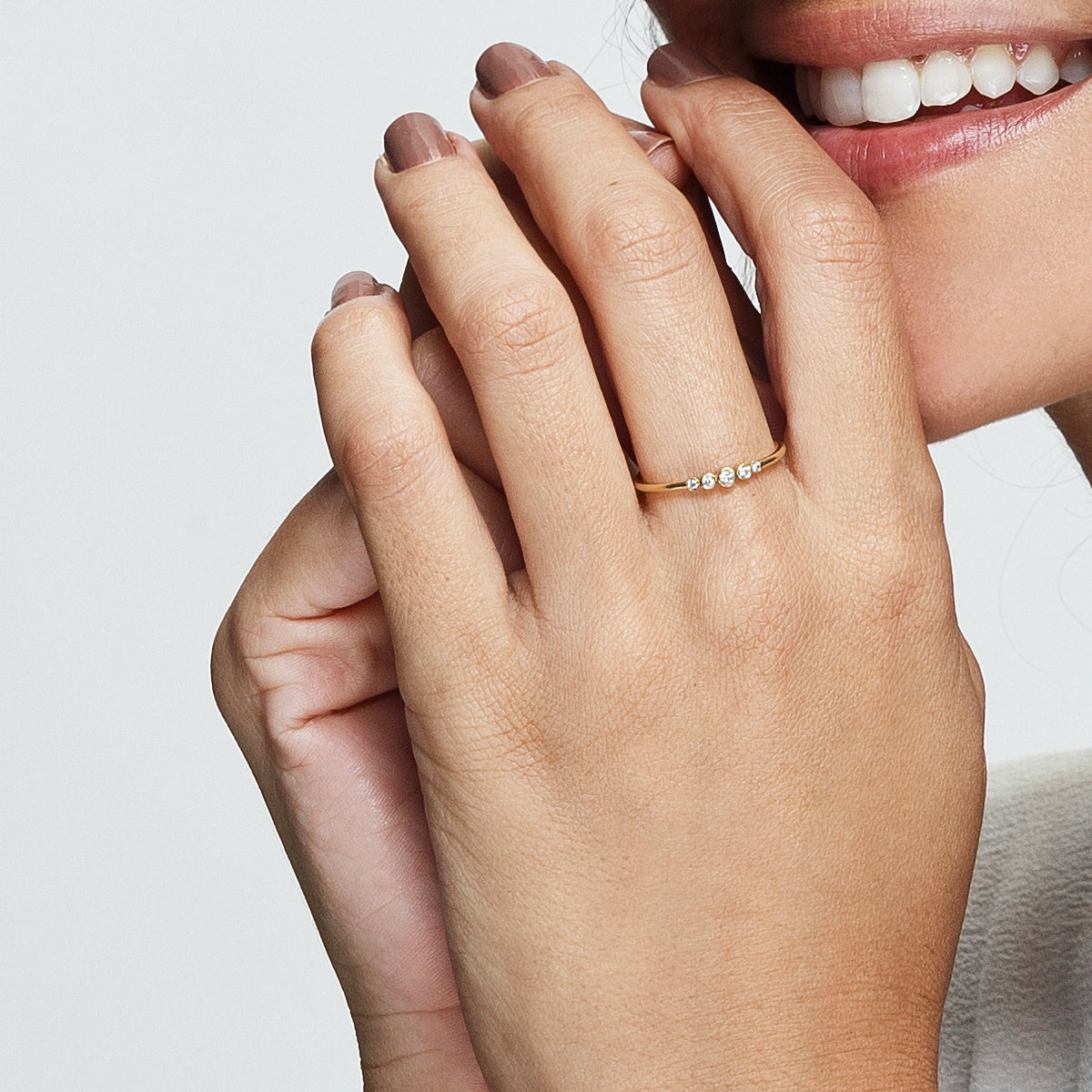 A delicate diamond ring