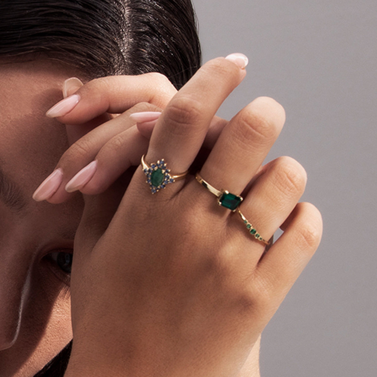 A delicate emerald ring