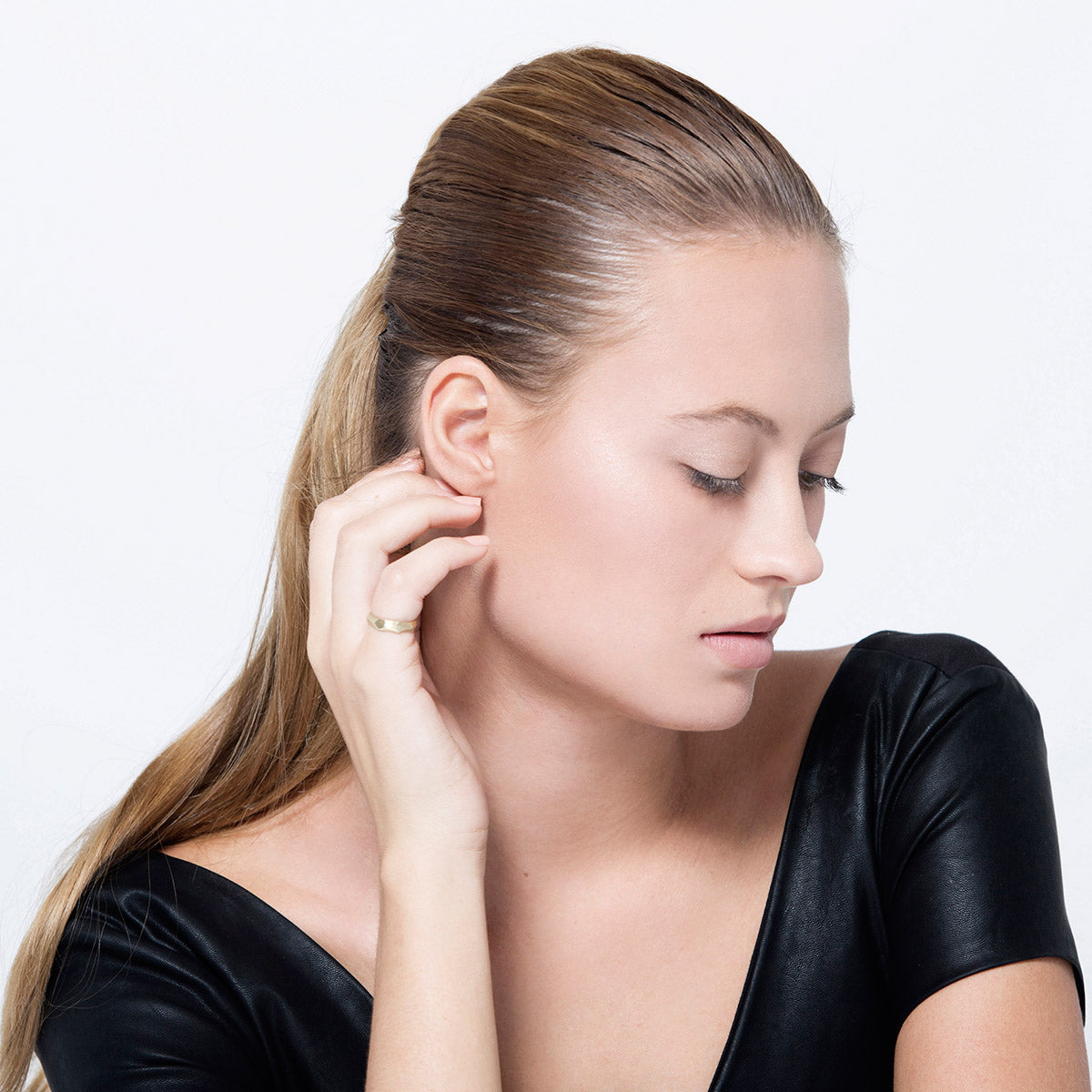 An asymmetrical handmade wedding ring in an original design