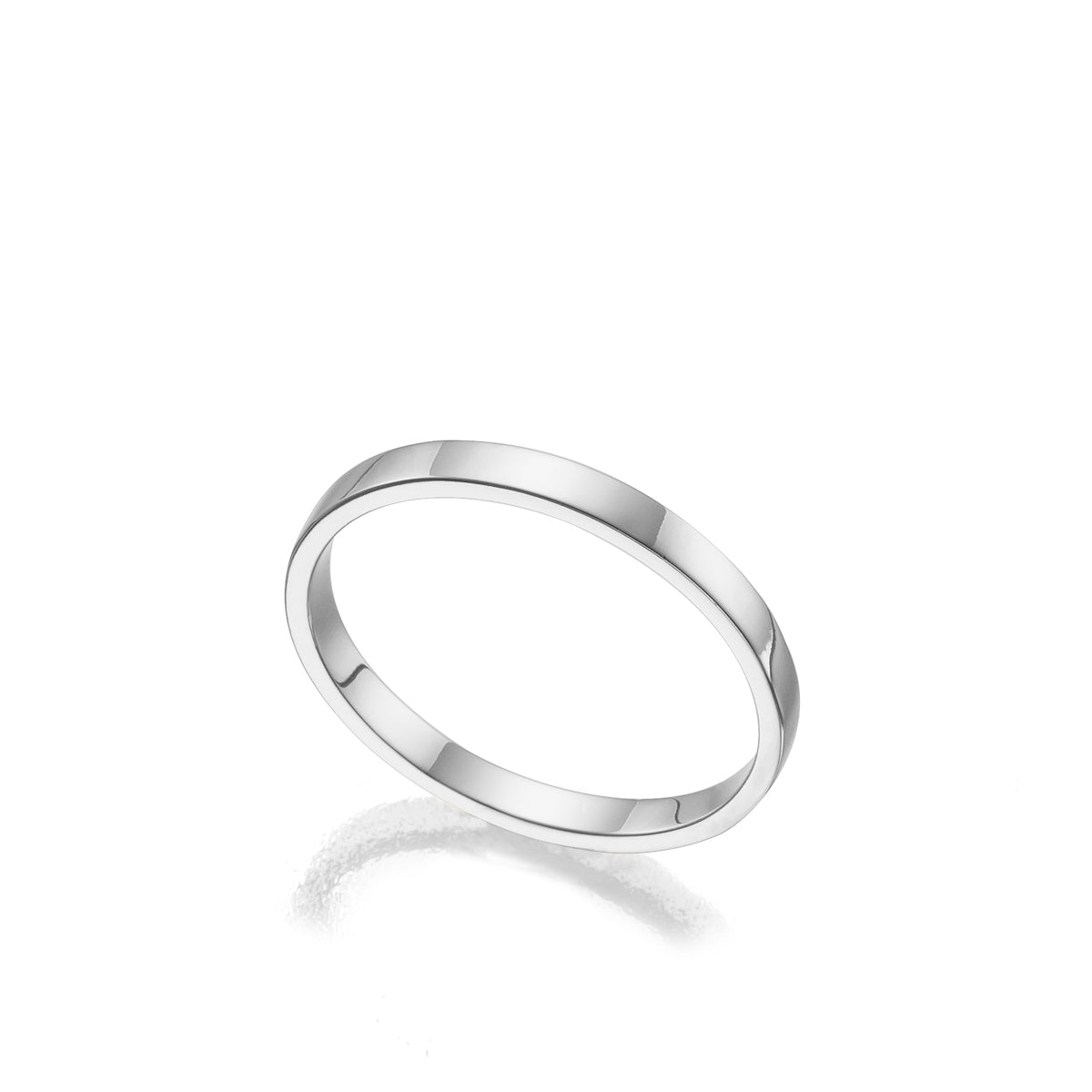 Flat smooth wedding ring 2 mm wide