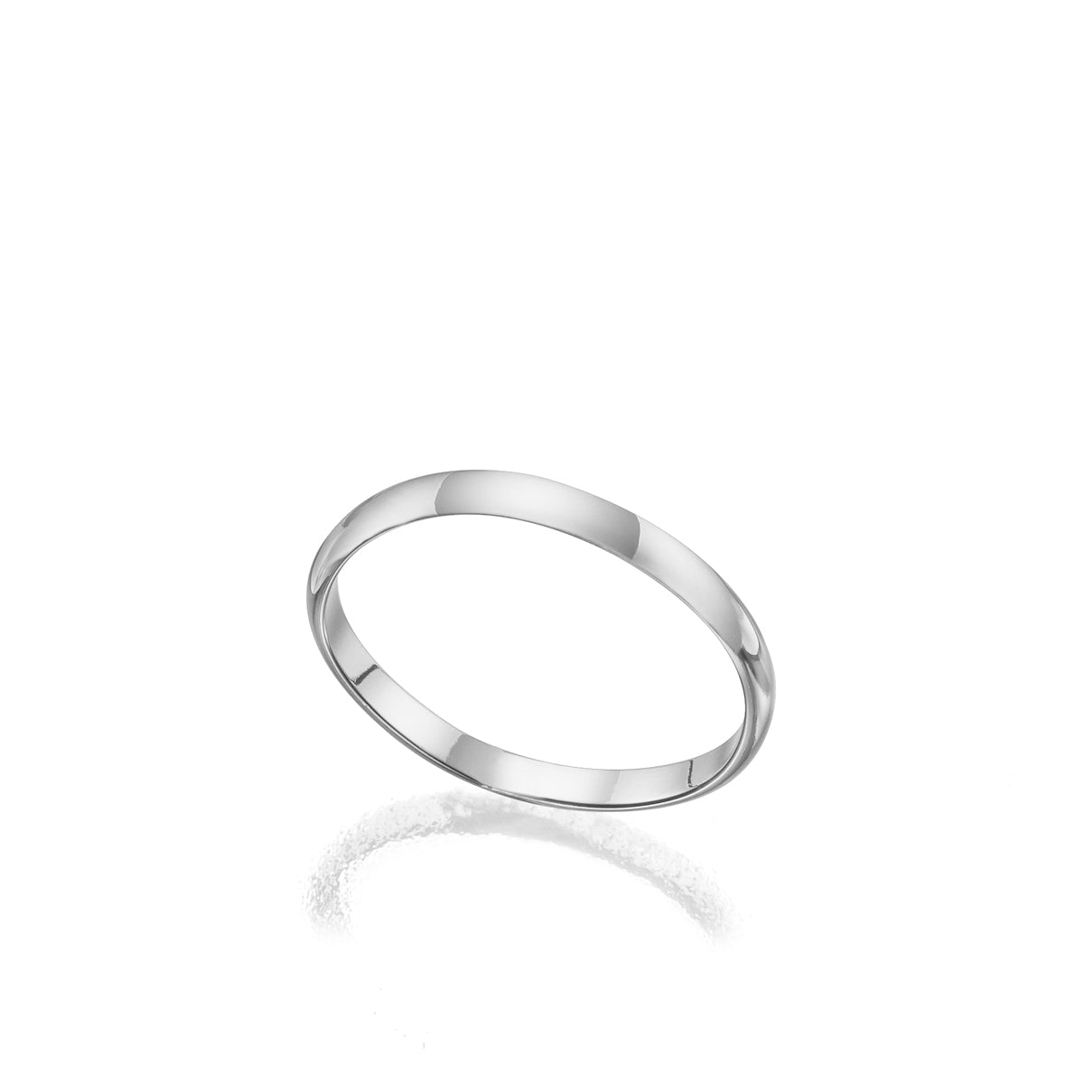 Semi-circular wedding ring 2 mm wide