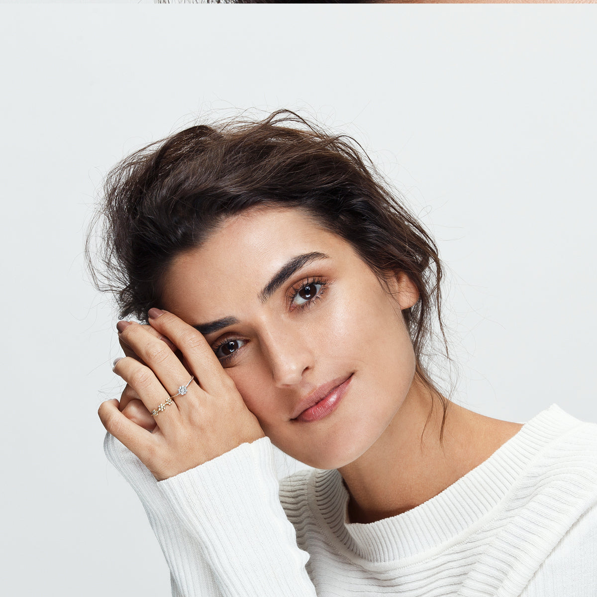 Delicate diamond flower ring