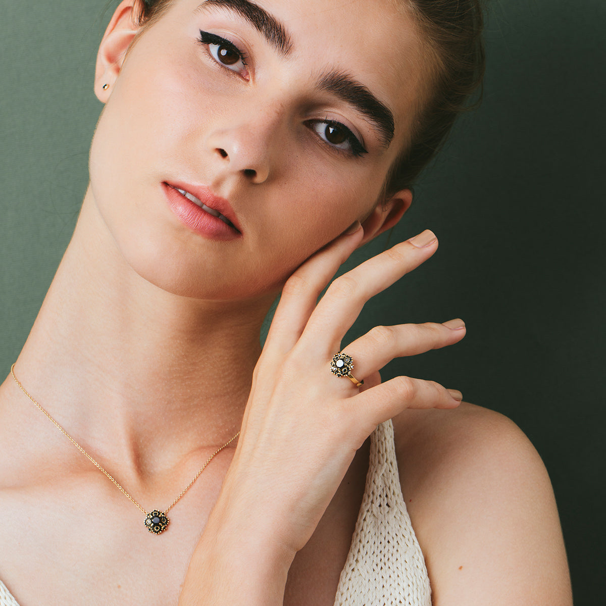 Impressive and special black diamond necklace