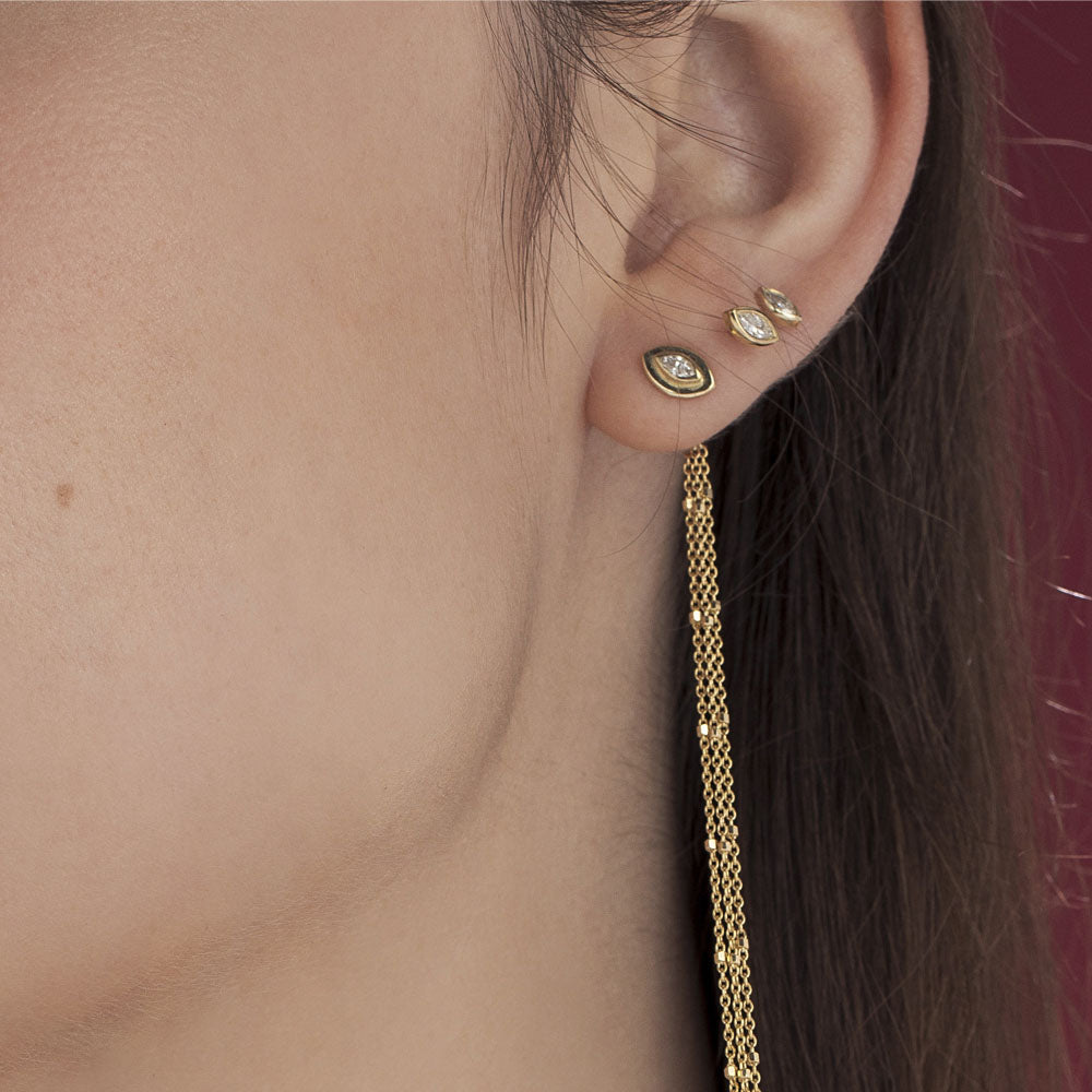 10-point marquise-cut diamond earrings (in glass setting)