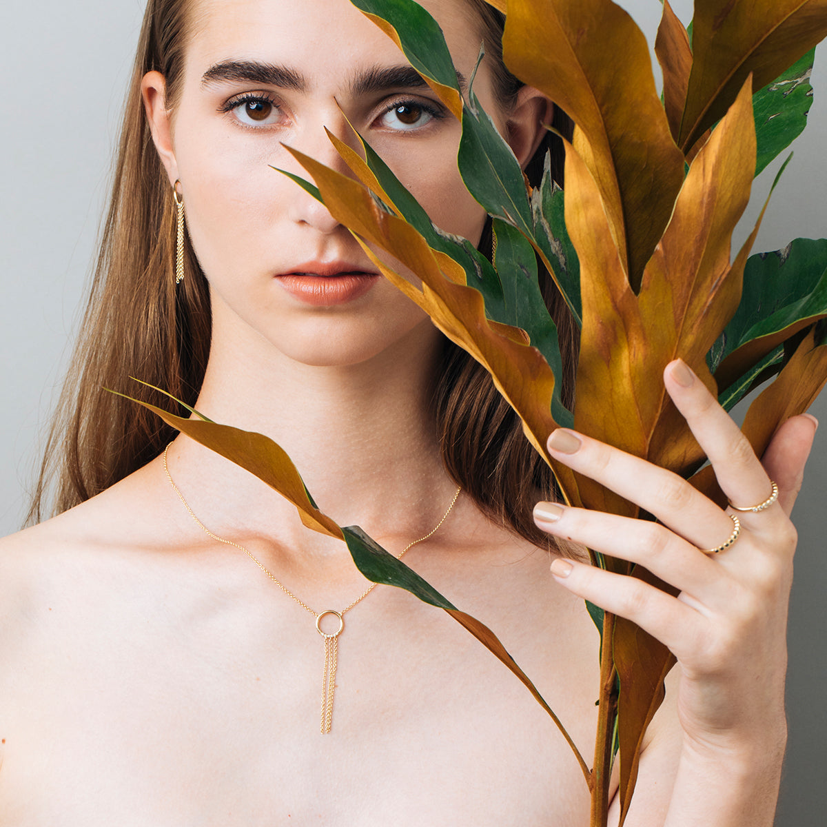 Black diamond ring in glass setting