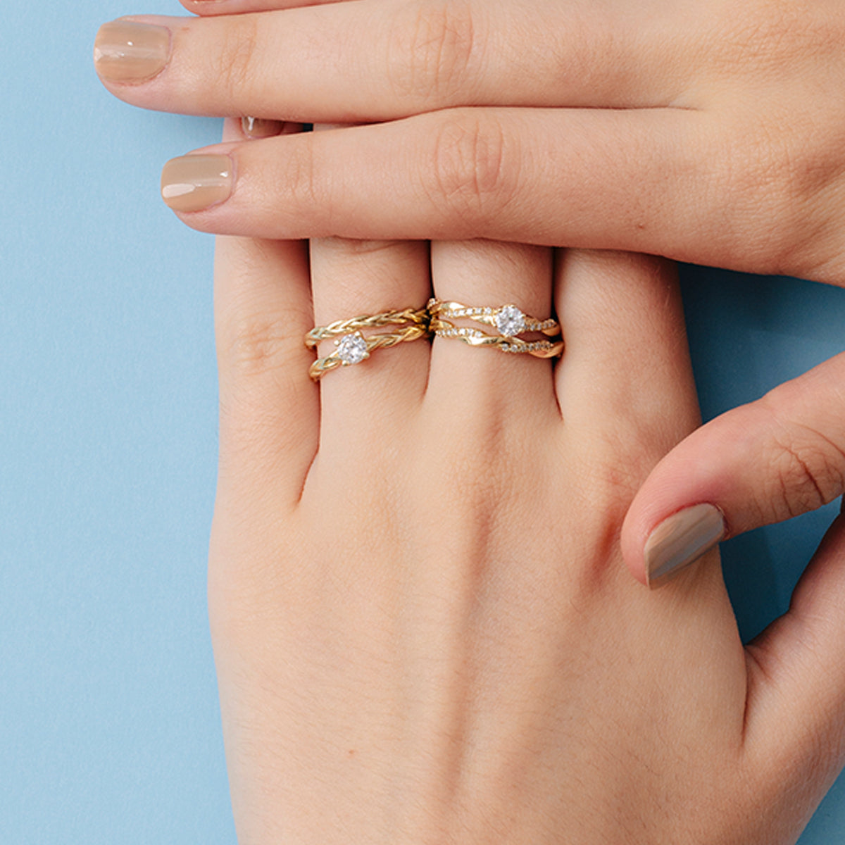 Thin braided gold ring