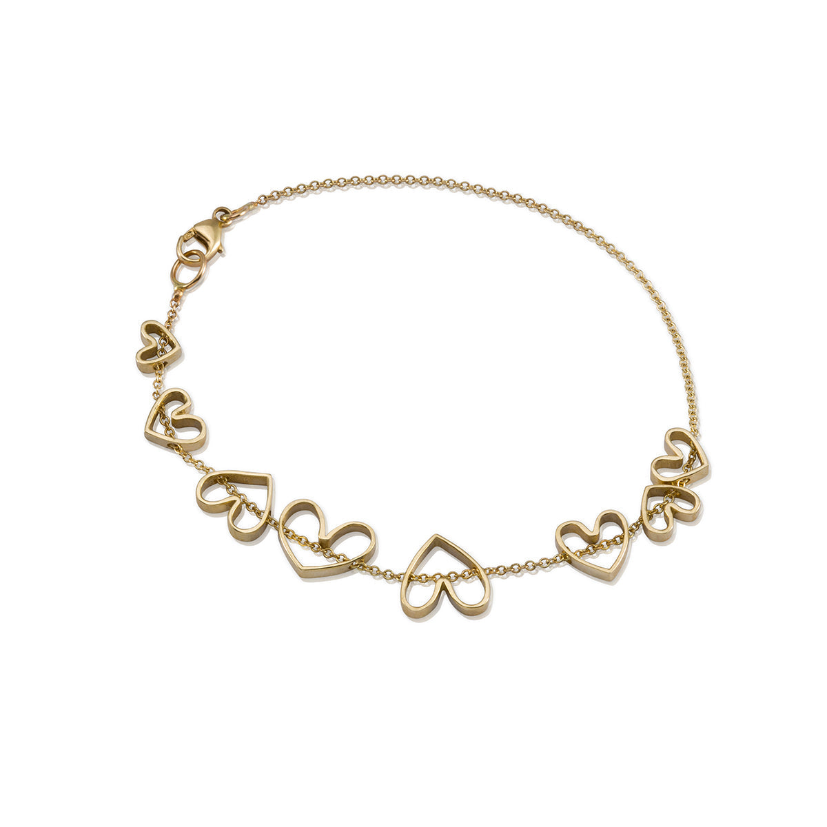 Gold hearts bracelet