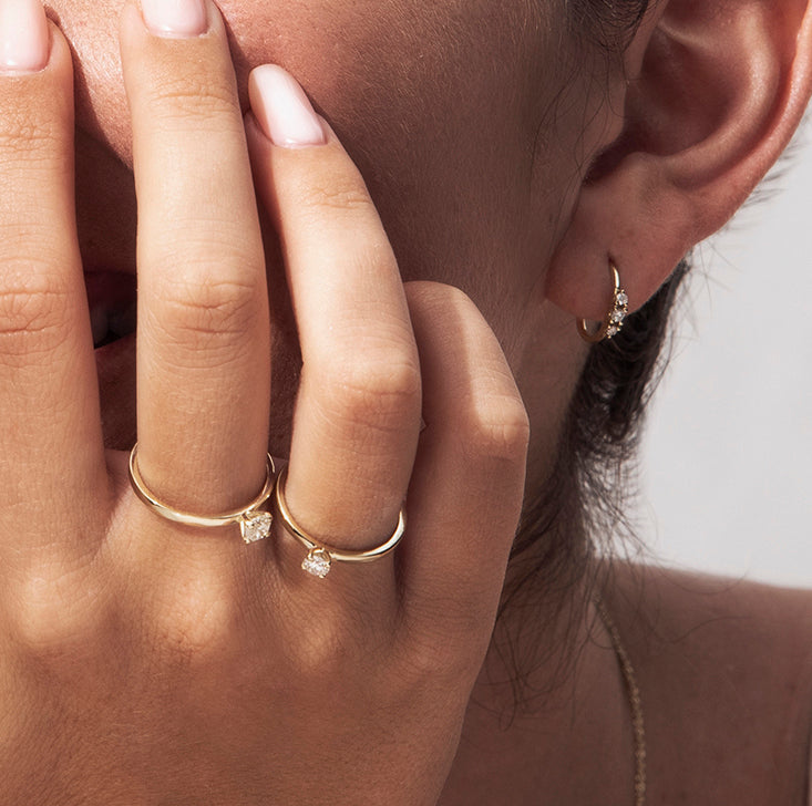 Diamond solitaire ring 40 points straight profile