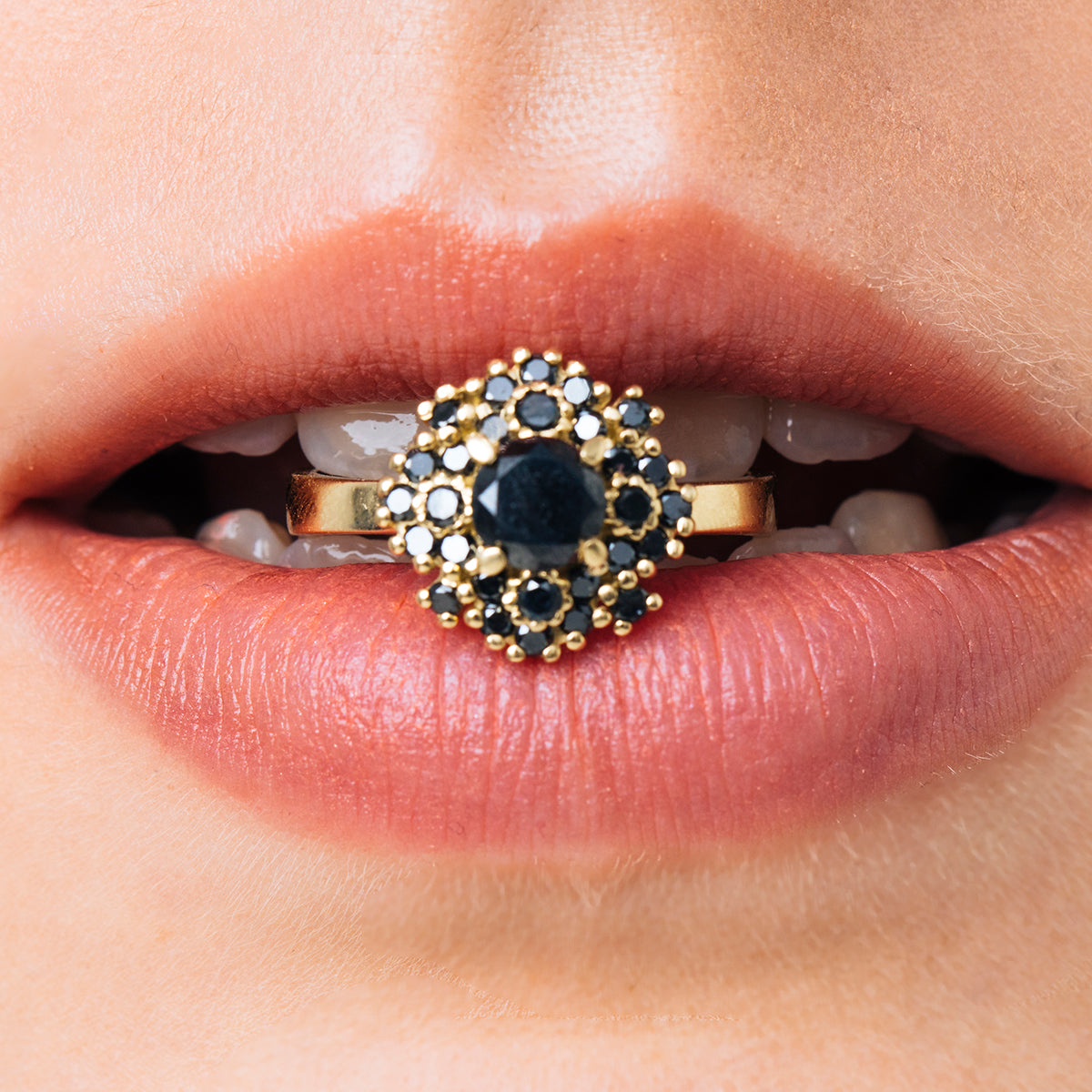 An impressive and special black diamond ring