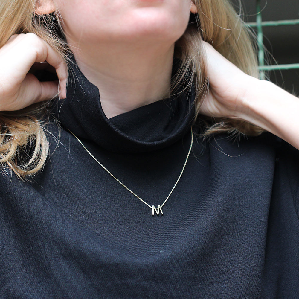 Gold letter necklace