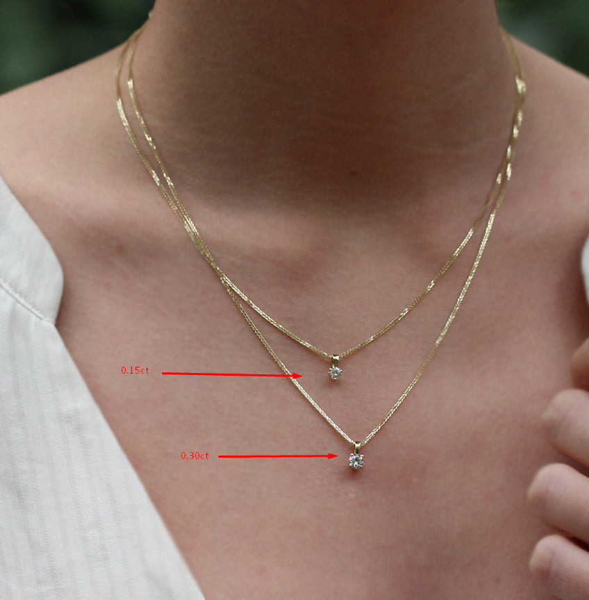 Classic lab diamond necklace 0.30ct