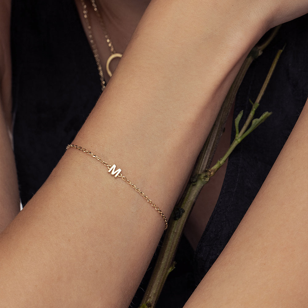 Gold letter bracelet