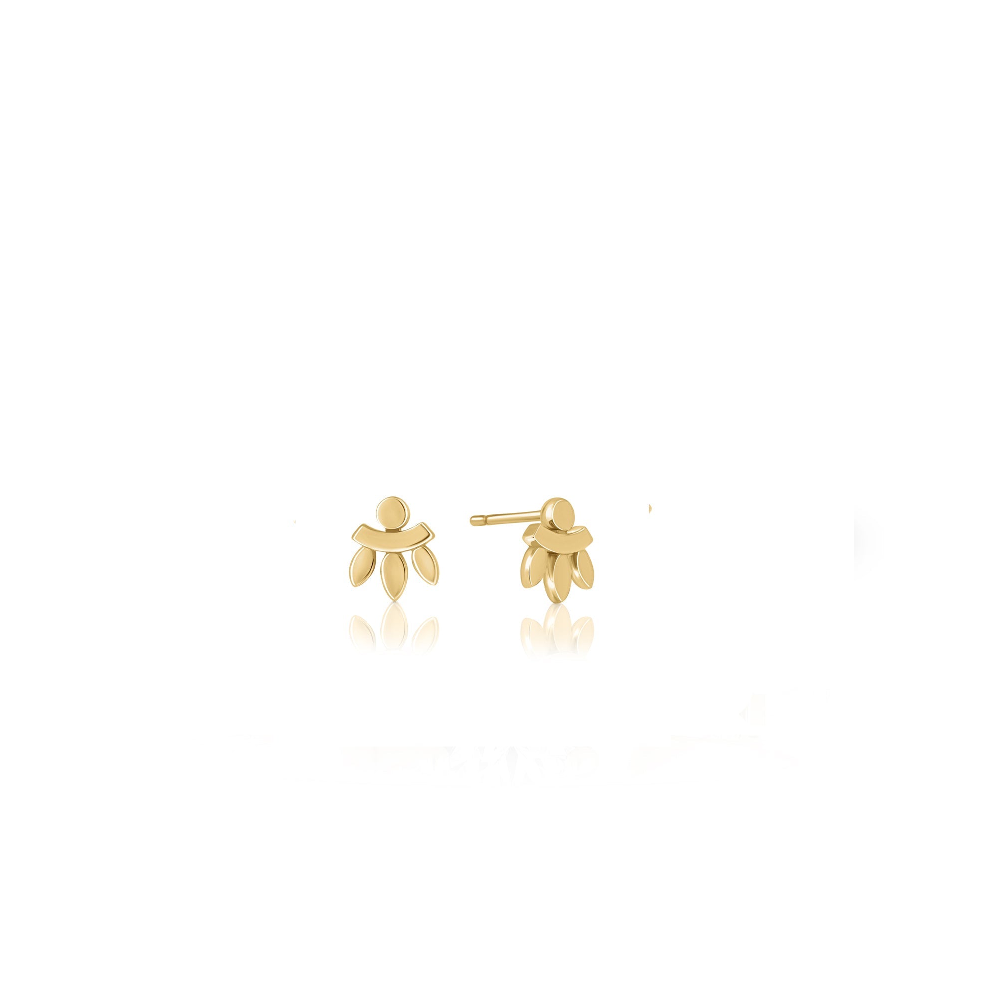 Tight gold earrings in an oriental design