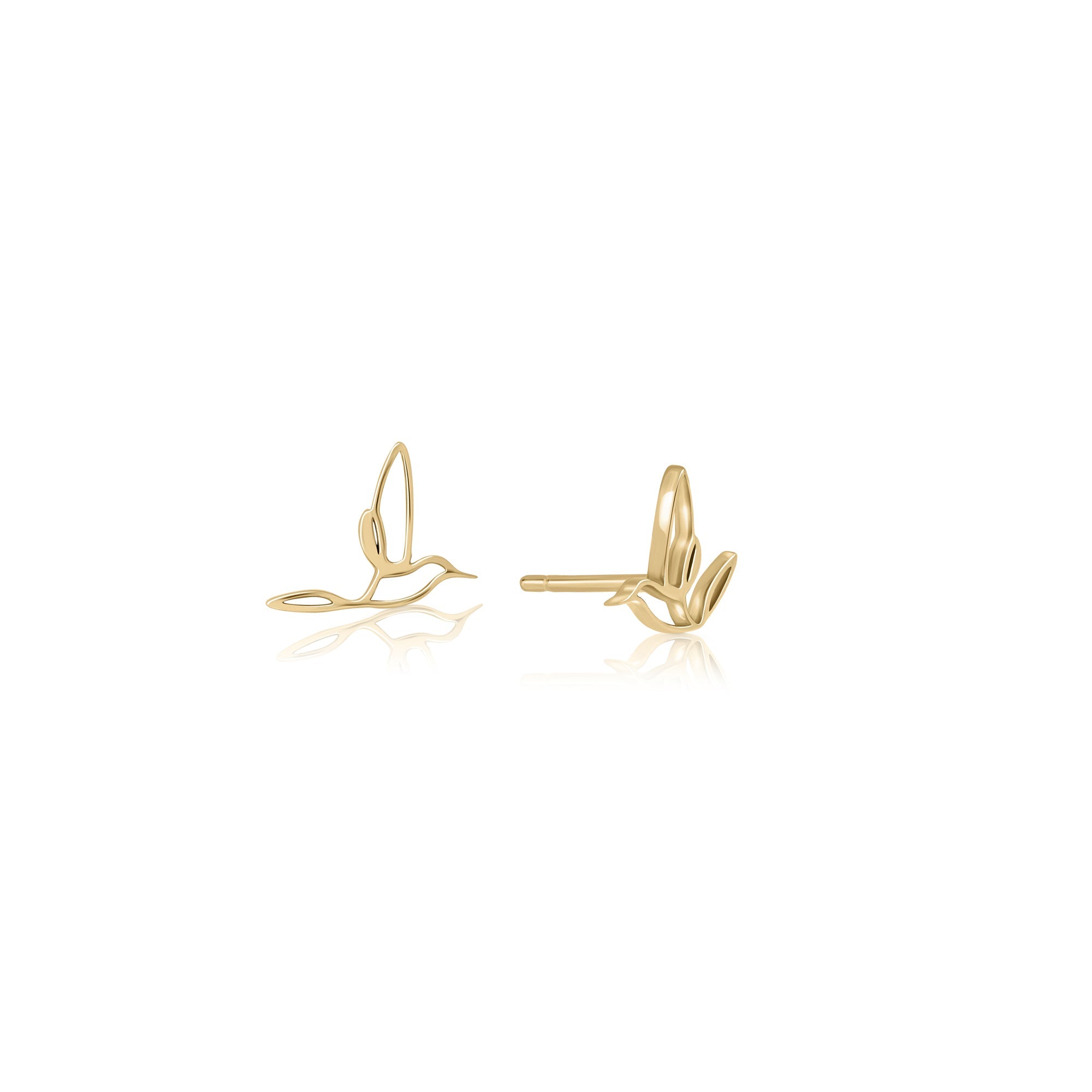 Gold attached bird outline earrings