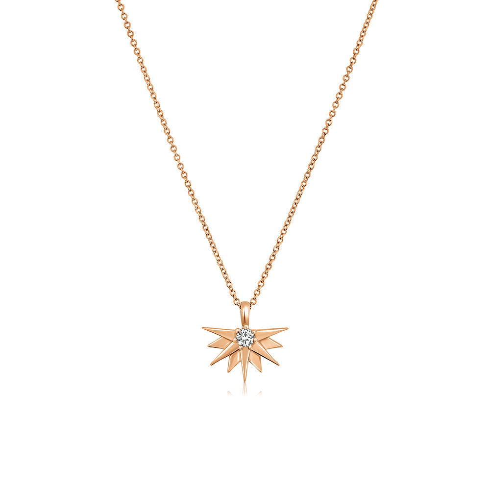 A special gold chain with a large half sun pendant