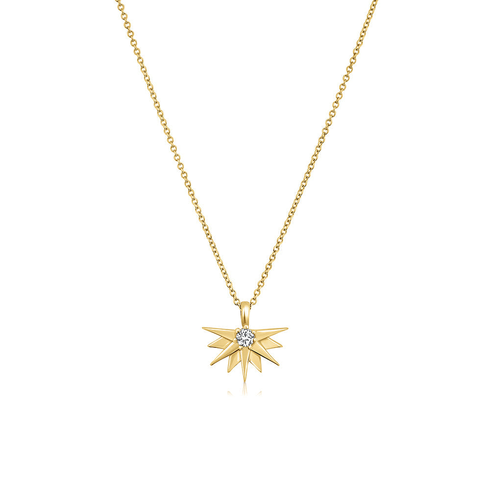 A special gold chain with a large half sun pendant