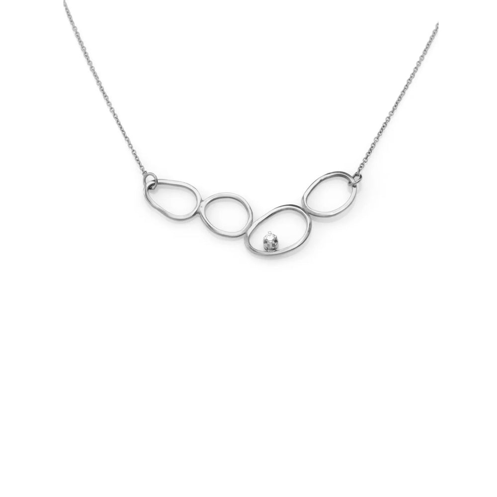 A special gold chain designed from 4 amorphous circles and a diamond