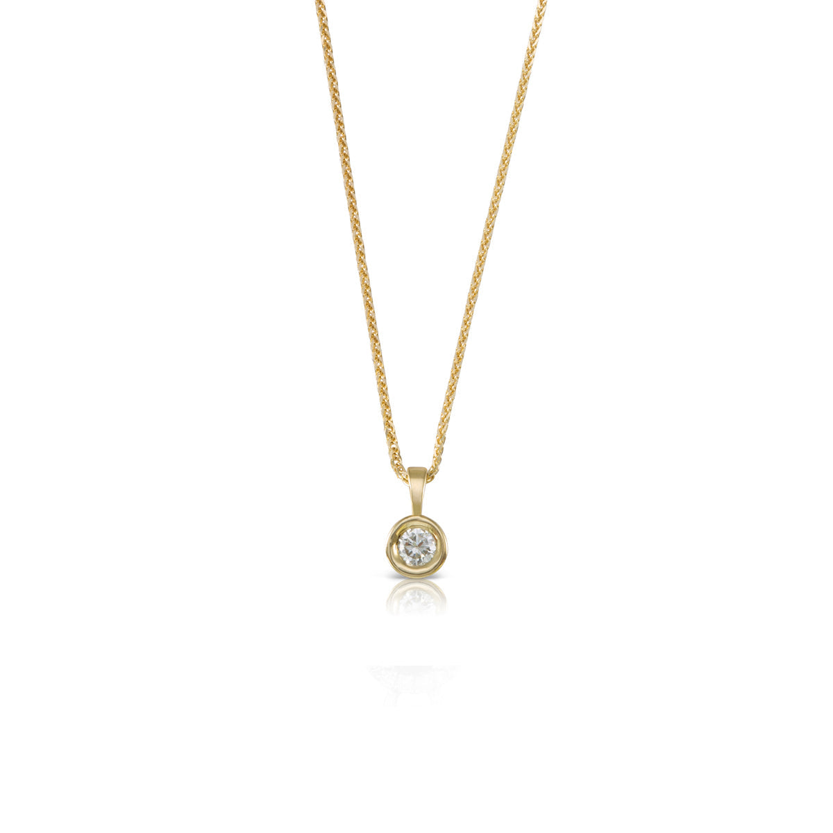 Classic diamond necklace, gold frame pendant