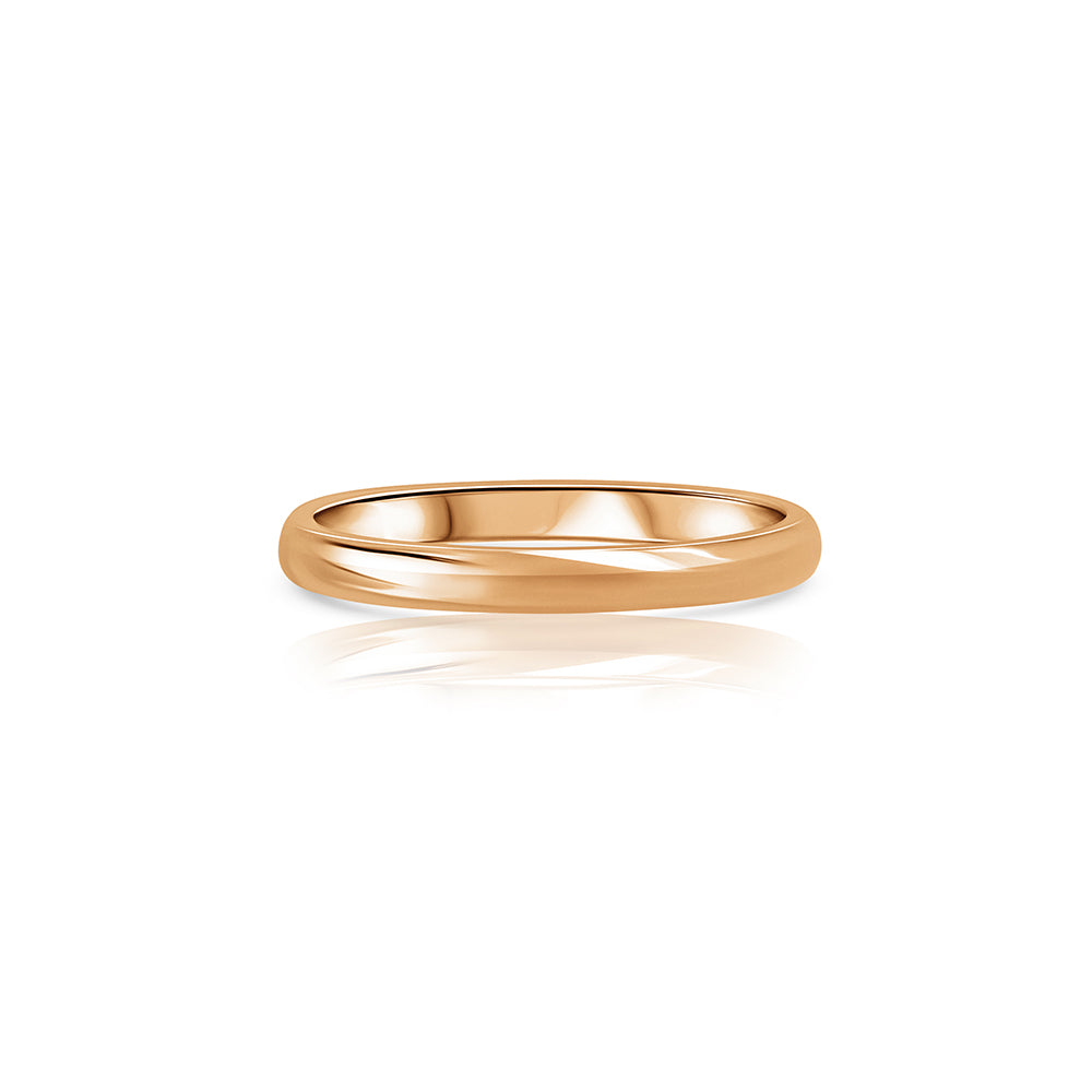 A wedding ring with a special semi-circular profile