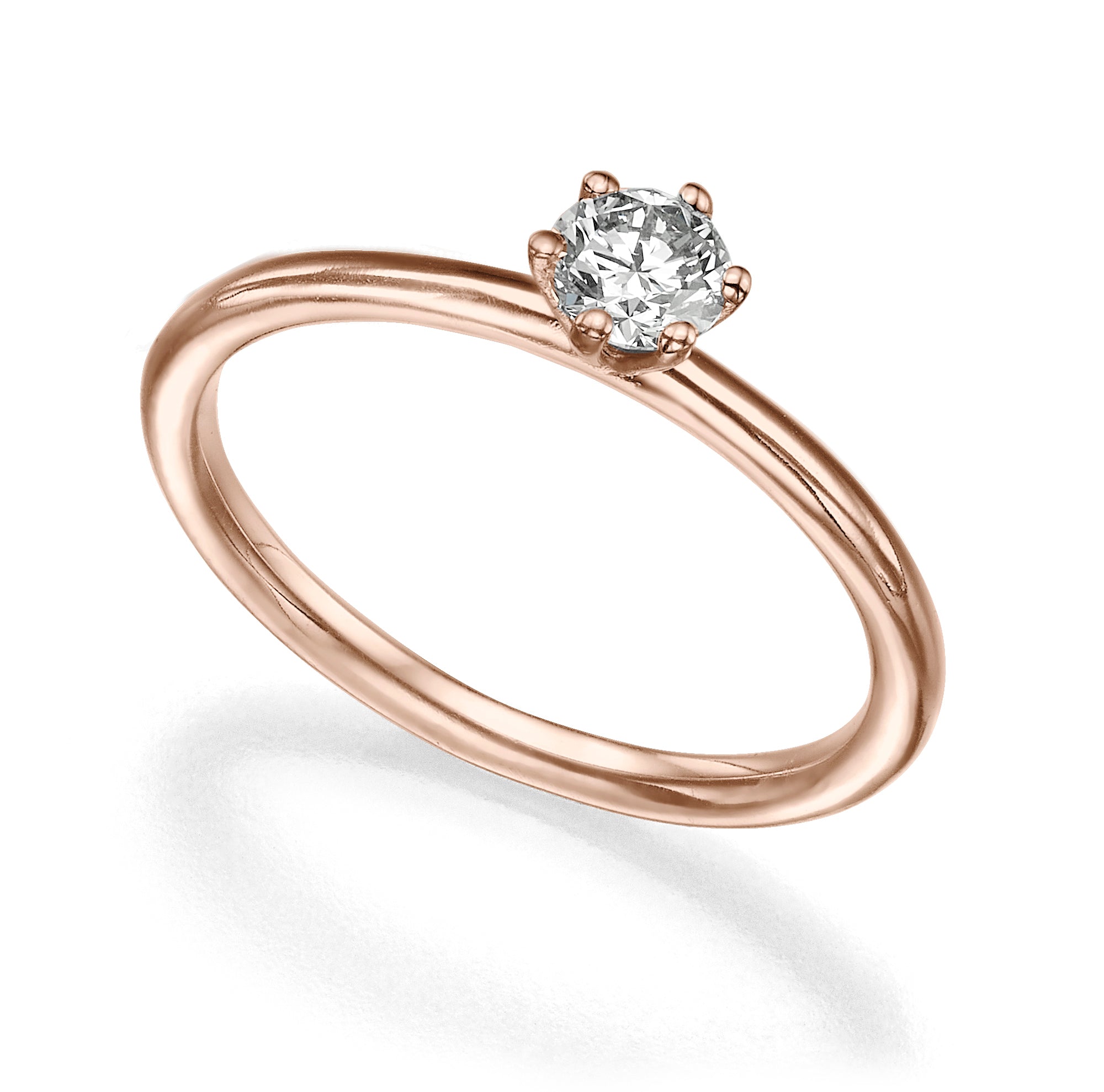 Diamond solitaire ring 40 points round profile
