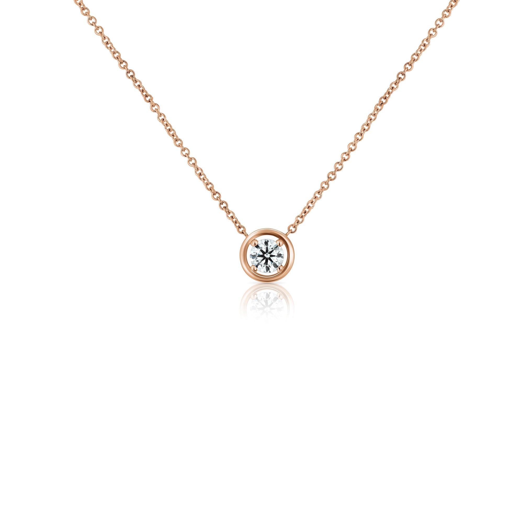 A special solitaire necklace set with a laboratory diamond weighing 10 points