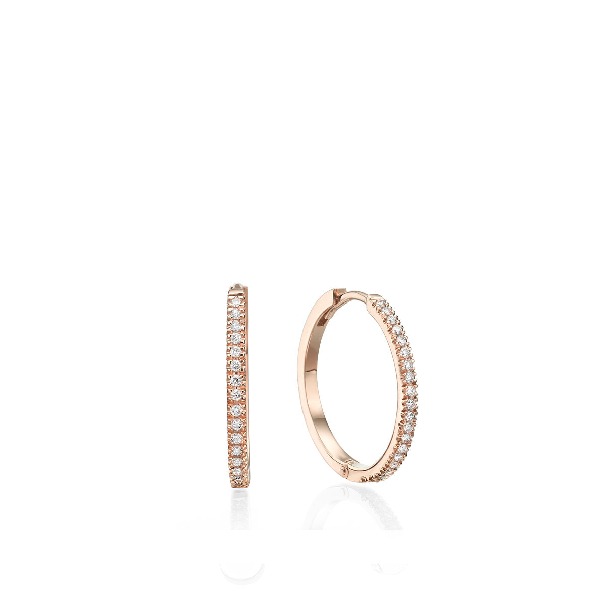 Large gold hoop and diamond earrings