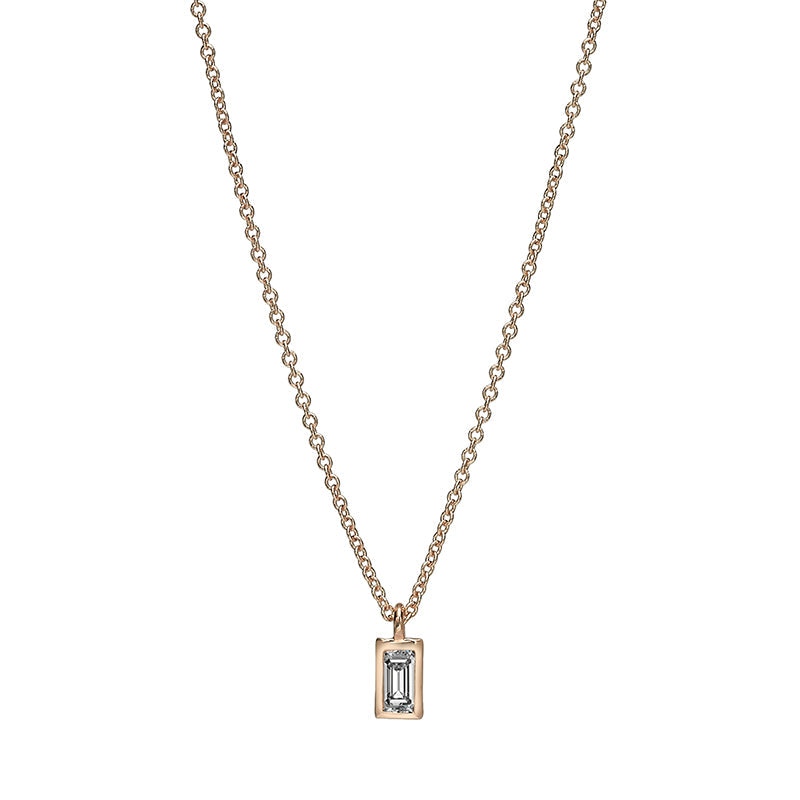Lab baguette diamond necklace