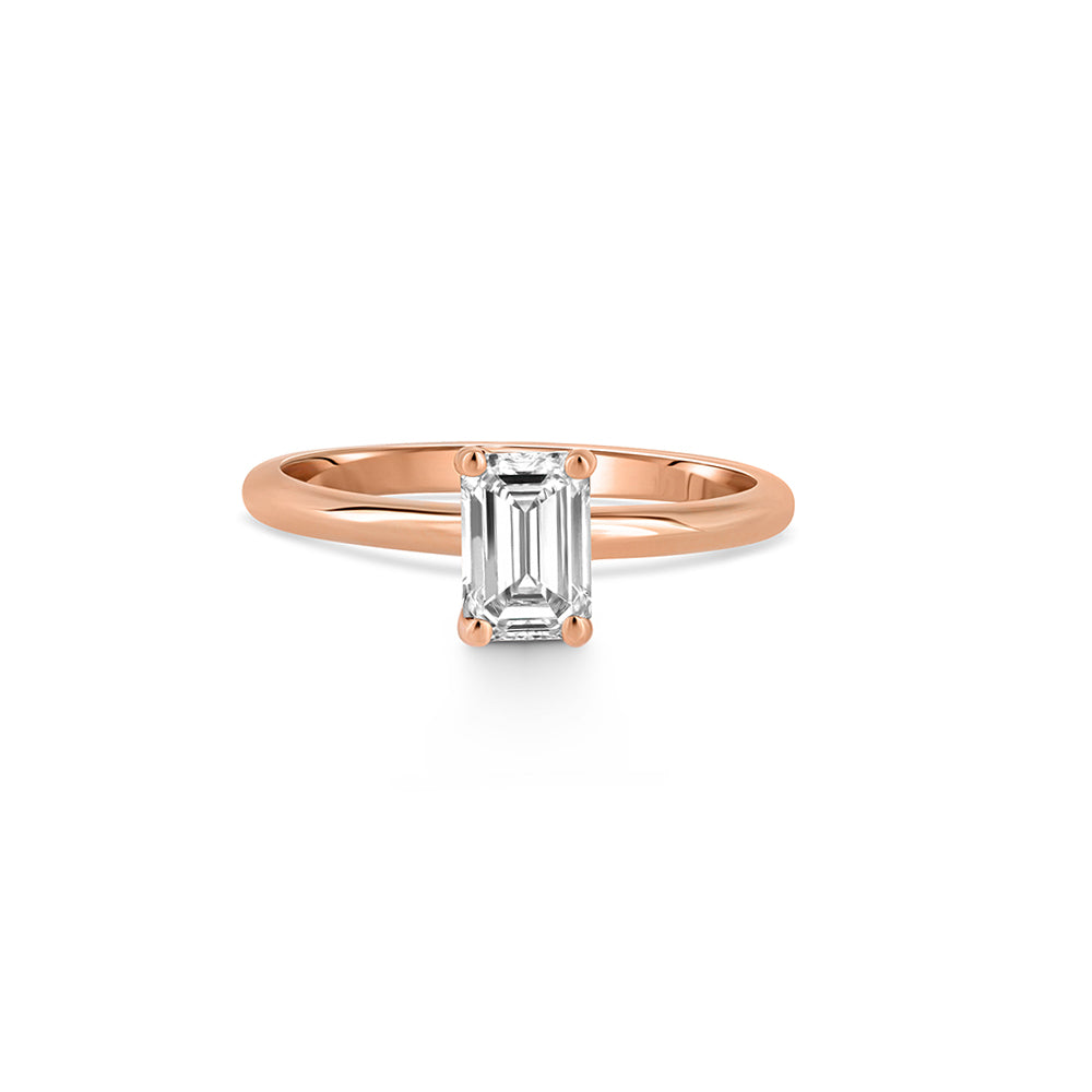 1 carat emerald cut laboratory diamond ring