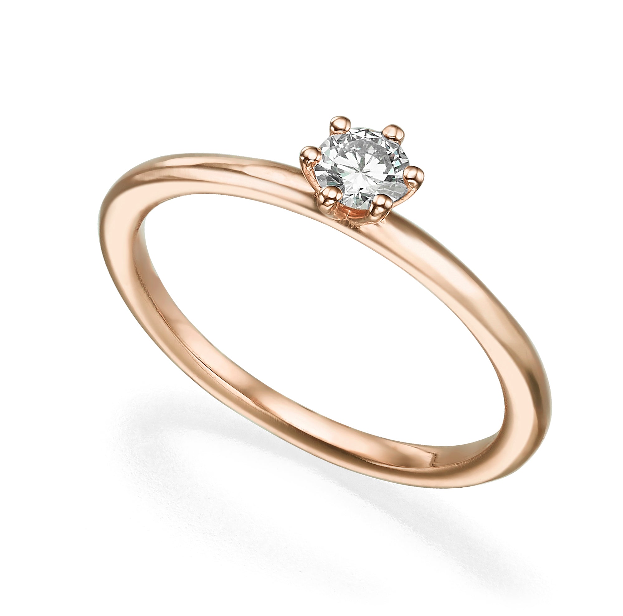 Diamond solitaire ring 20 points round profile