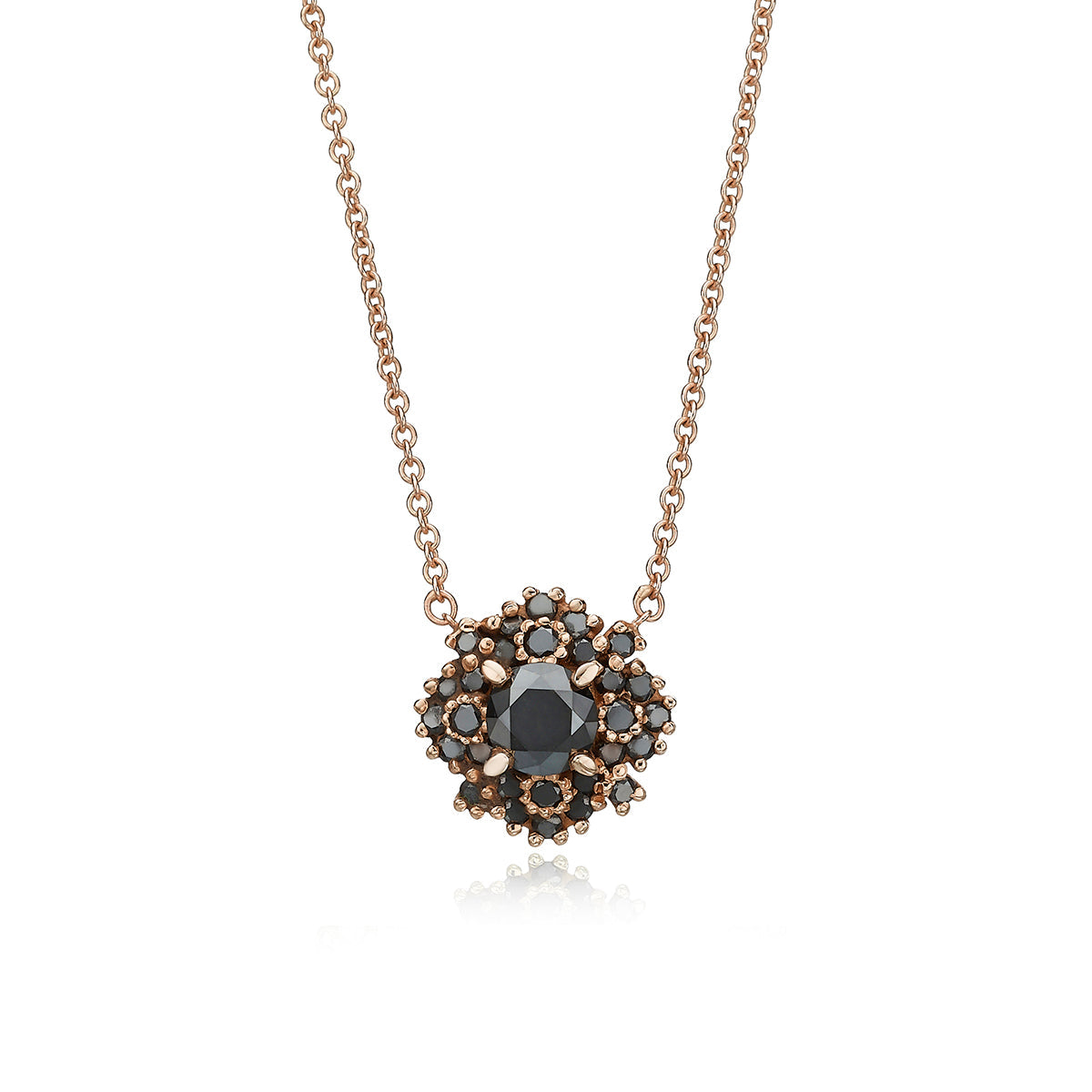 Impressive and special black diamond necklace