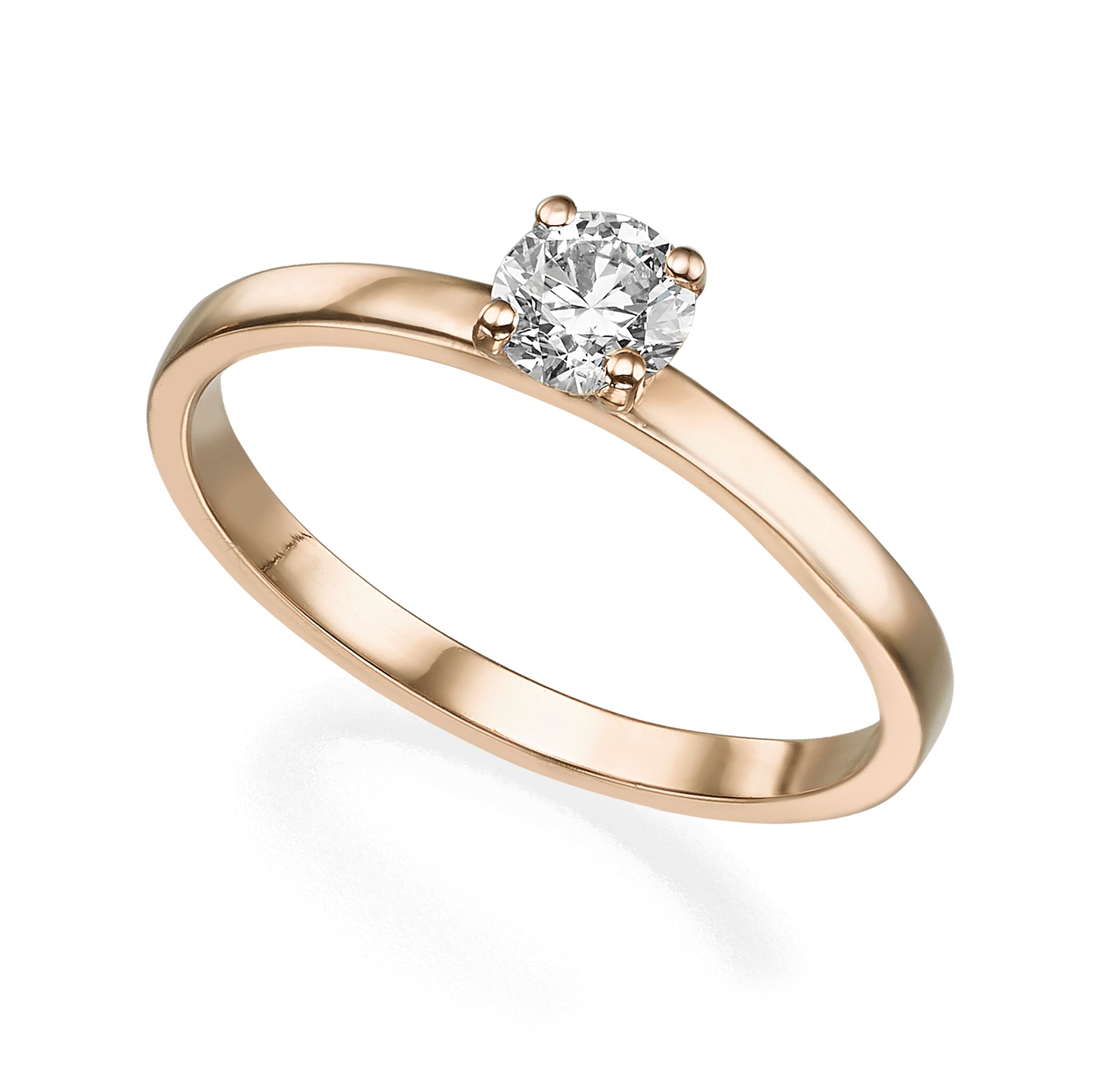 Diamond solitaire ring 40 points straight profile
