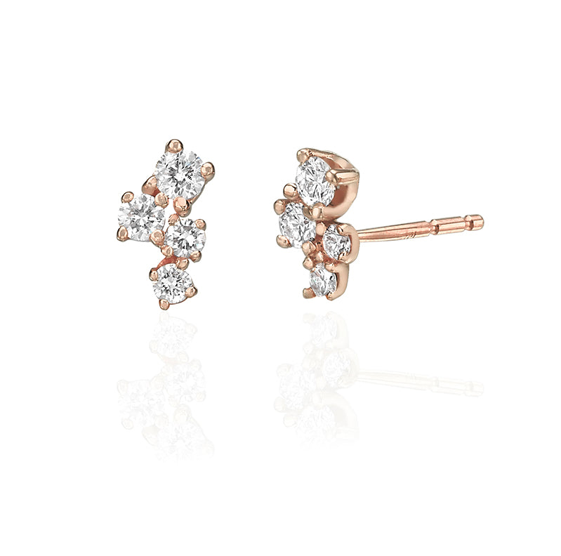 Special small attached diamond earrings