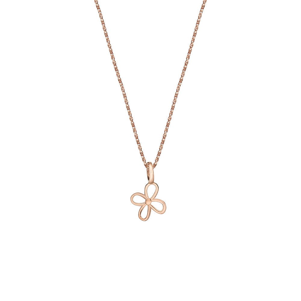 A fine gold chain with a pendant in the shape of a flower