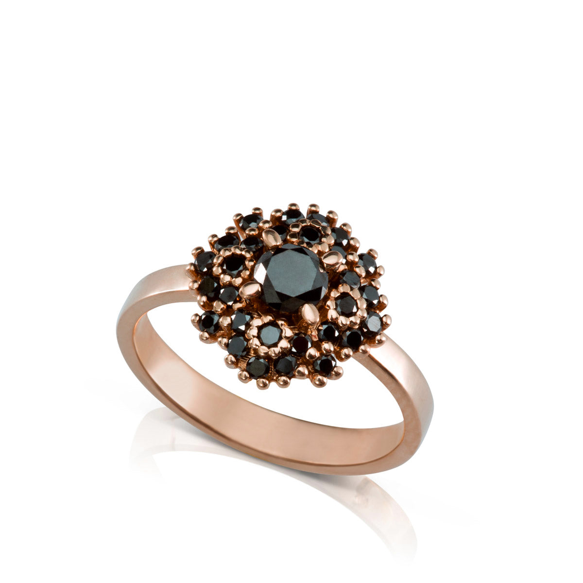 An impressive and special black diamond ring