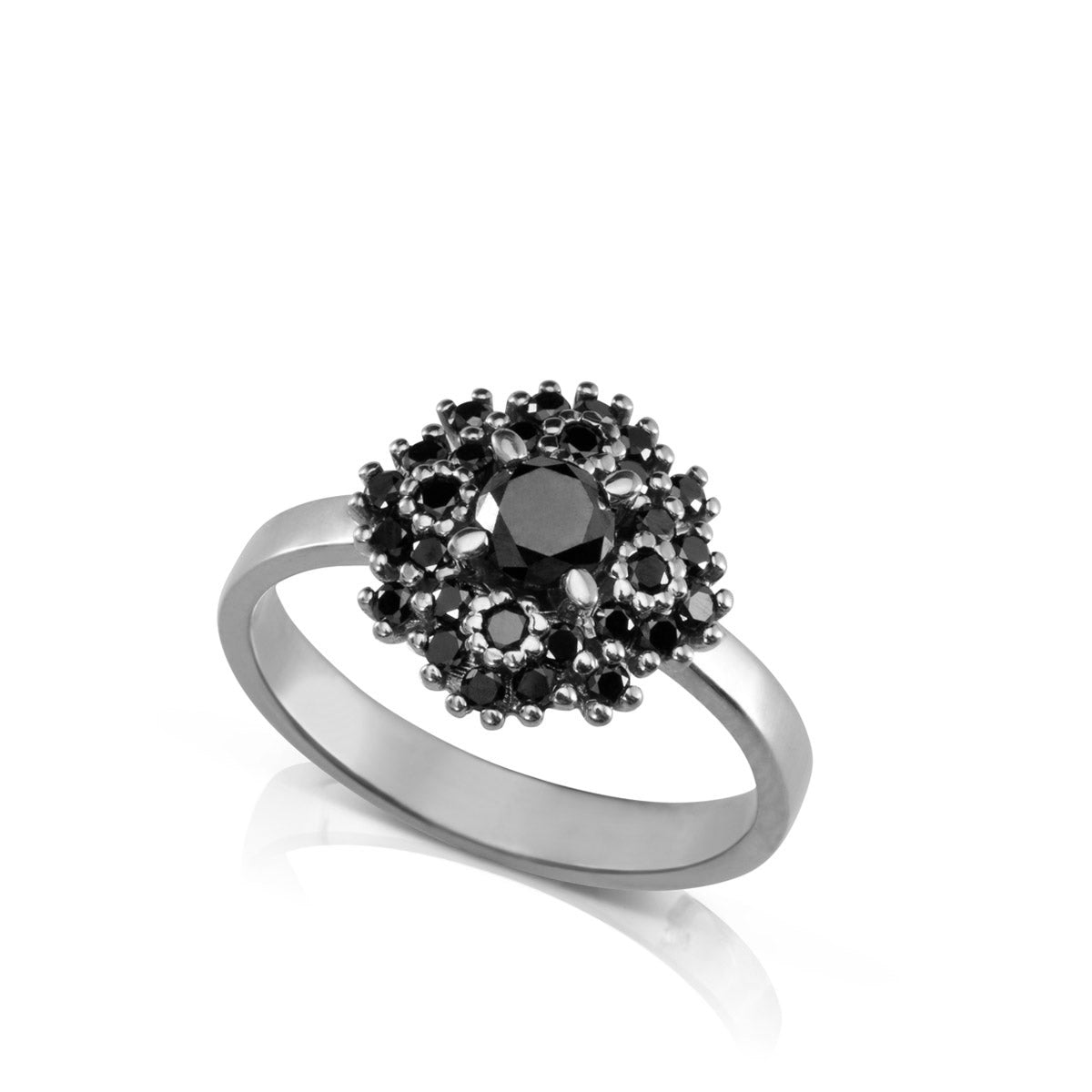 An impressive and special black diamond ring