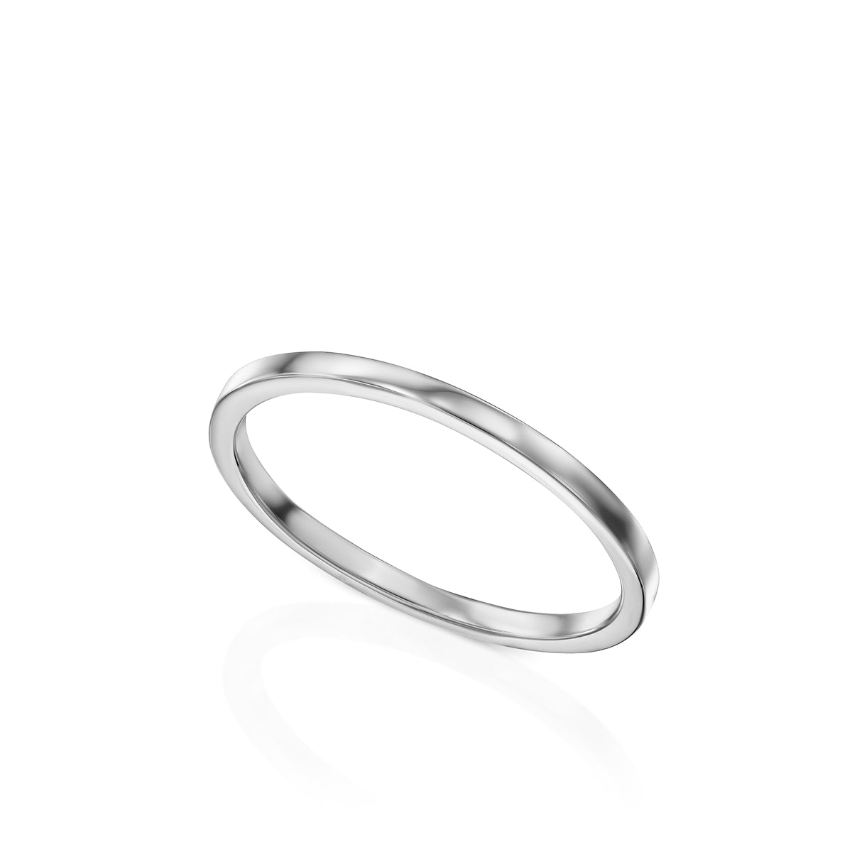 Thin smooth flat wedding ring 1.5 mm wide