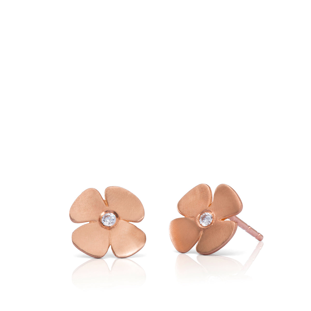 Gold studded flower earrings