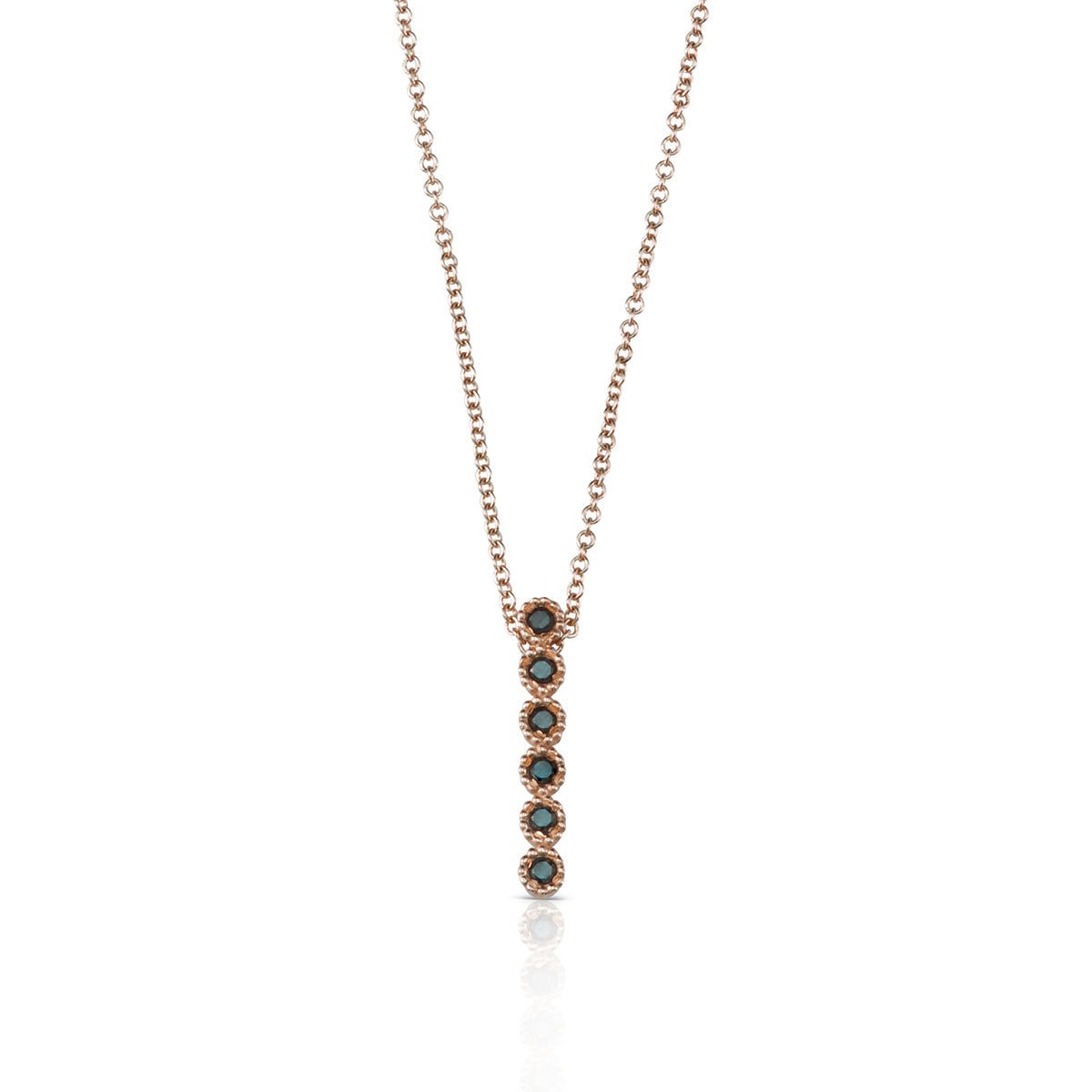 Gold necklace with black diamond pendant
